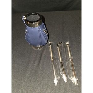 Golf Bag Pen Pencil Letter Opener Gift Set  By‎ Things Remembered Blue Silver